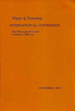 Seller image for REPORT OF PROCEEDINGS: INTERNATIONAL CONFERENCE for sale by By The Way Books