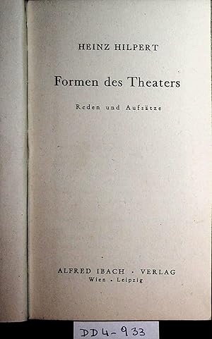 Formen des Theaters : Reden und Aufsätze.