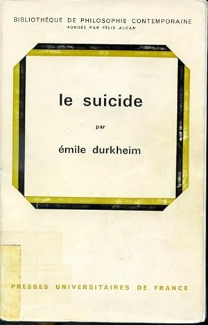 Image du vendeur pour Le suicide - tude en sociologie mis en vente par Librairie Le Nord