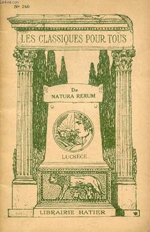 Seller image for DE NATURA RERUM (Les Classiques Pour Tous) for sale by Le-Livre