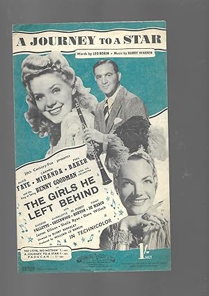Seller image for A Journey to a Star from the 20th Century Fox Film THE GIRLS HE LEFT BEHIND starring Carmen Miranda and with the King of Swing Benny Goodman for sale by SAVERY BOOKS