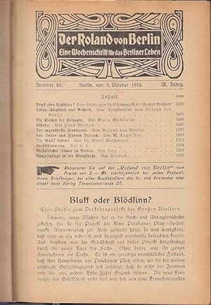 Der Roland von Berlin : Eine Wochenschrift für das Berliner Leben. IV. Jahrg. Zeitraum Januar 190...