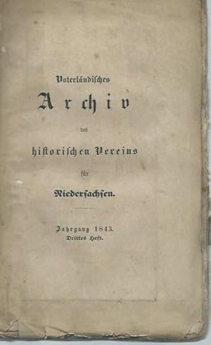 Seller image for Vaterlndisches Archiv des historischen Vereins fr Niedersachsen. Jahrgang 1813, Drittes Heft. for sale by Antiquariat Carl Wegner