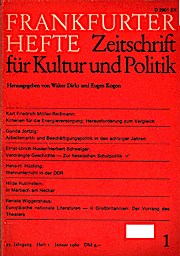 Seller image for Frankfurter Hefte. Zeitschrift fr Kultur und Politik. Heft 1, Januar 1980 35. Jahrgang.Herausgegeben von Walter Dirks und Eugen Kogon for sale by Schrmann und Kiewning GbR