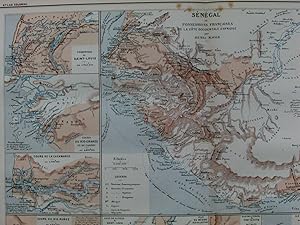 French colonies West Africa Senegal Saint-Louis Porto Novo c.1890 old Bayle map