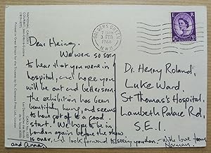 An autograph postcard dated 3 feb 1966, sent to Heinz (Henry) Roland of the London Gallery, Rolan...