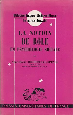 Imagen del vendedor de La notion de rle en psychologie sociale a la venta por Pare Yannick