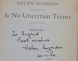 Bild des Verkufers fr In No Uncertain Terms: The Memoirs of Helen Suzman zum Verkauf von Chapter 1