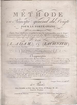 Methode ou Principe général du doigté pour le Forté-Piano, suivie d'une collection complette de t...