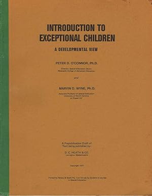 Seller image for Introduction to Exceptional Children: A Developmental View for sale by Mr Pickwick's Fine Old Books