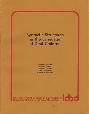 Syntactic Structures in the Language of Deaf Children