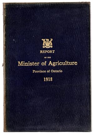 Ontario Department of Agriculture Report of the Minister of Agriculture, Province of Ontario, For...