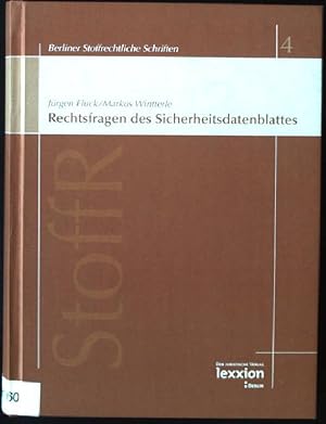 Imagen del vendedor de Rechtsfragen des Sicherheitsdatenblattes. Berliner stoffrechtliche Schriften ; Bd. 4 a la venta por books4less (Versandantiquariat Petra Gros GmbH & Co. KG)