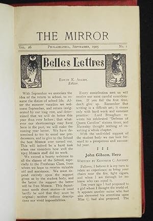 The Mirror vol. 26 nos. 1-10 Sept. 1905-June 1906 [Central High School, Philadelphia]
