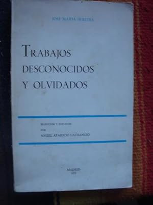 Imagen del vendedor de Trabajos desconocidos y olvidados a la venta por Libros del cuervo