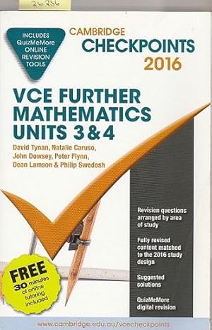 Imagen del vendedor de Cambridge Checkpoints Vce Further Mathematics 2016 And Quiz Me More a la venta por Books Authors Titles