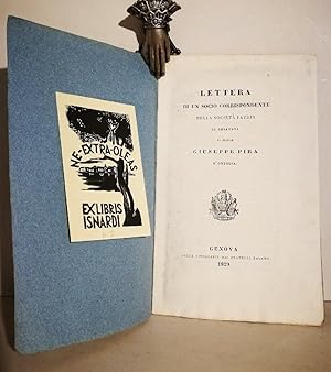 Lettera di un socio corrispondente della Società patria di Chiavari al signor Giuseppe Pira d'One...