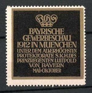 Bild des Verkufers fr Reklamemarke Mnchen, Bayerische Gewerbeschau 1912, Krone zum Verkauf von Bartko-Reher