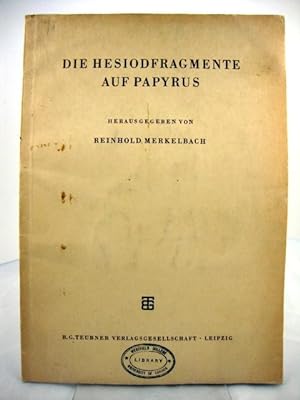 Seller image for Die Hesiodfragmente Auf Papyrus for sale by PsychoBabel & Skoob Books