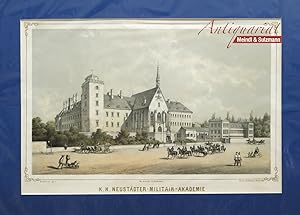 "K. k. Neustädter-Militair-Akademie. Vordere Ansicht". Aus dem 28 Chromolithos umfassenden Werk "...