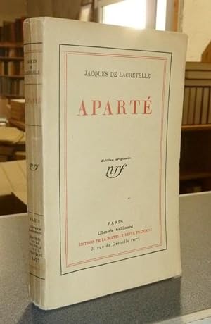 Seller image for Apart (dition originale). Colre - Journal de colre - Dix jours  Ermenonville for sale by Le Beau Livre