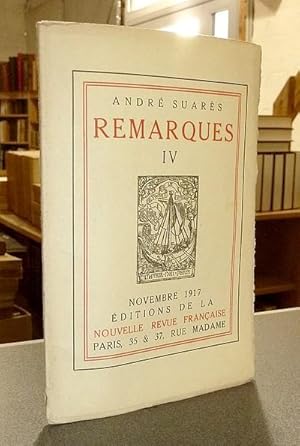 Remarques IV (édition originale)