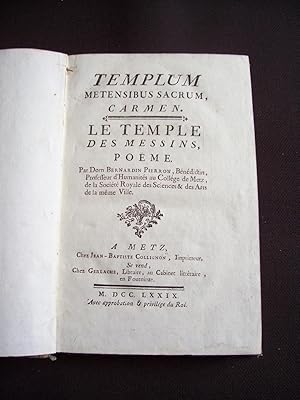 Imagen del vendedor de Le temple des messins - Pome a la venta por Librairie Ancienne Zalc