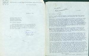 TLS Joseph B. Zavadil to Parkinson, Nov. 3, 1969 & Carbon copy of Typed Letter Thomas Parkinson t...
