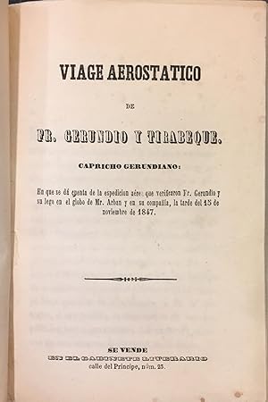 Viage Aerostático de Fr. Gerundio y Tirabeque. Capricho gerundiano.