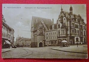 Ansichtskarte AK Nordhausen. Kornmarkt mit Sparkassengebäude