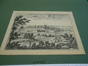 Valenciennes, Nord - Frankreich, Gesamtansicht. Original-Kupferstich um 1690.