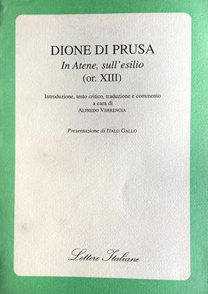 IN ATENE, SULL'ESILIO (OR. XIII). A CURA DI ALFREDO VERRENGIA