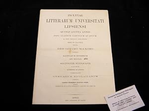 Bild des Verkufers fr Inclytae litterarum Universitati Lipsiensi quinquaginta annis post elapsum saeculum quartum . congratulatur Gymnasium Nicolaitanum interprete. zum Verkauf von Antiquariat Bebuquin (Alexander Zimmeck)