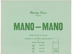 Bowery Press Presents Mano-Mano broadside (ca. 1970)