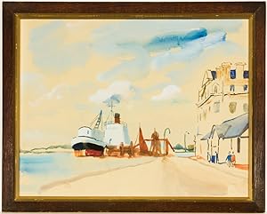 Seller image for Jean Dryden Alexander (1911-1994) - Framed Watercolour, Coastal Town for sale by Sulis Fine Art
