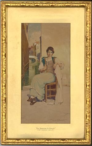 Walter Jenks Morgan (1847-1924) - Signed Watercolour, Una Signorina de Venezio