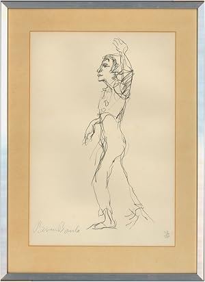 Bild des Verkufers fr Brian Bourke (b. 1936) - Signed Limited Edition Lithograph, Marcel Marceau zum Verkauf von Sulis Fine Art