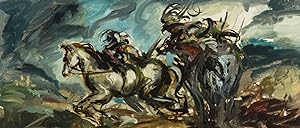 Contemporary Acrylic - Soldiers in Battle on Horseback