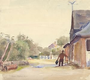 Seller image for Jean Dryden Alexander (1911-1994) - Watercolour, Blythe's Farmyard, Frinton for sale by Sulis Fine Art