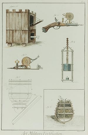 Robert Benard - 18th Century Engraving, Art Militaire, Fortification, Plate XI