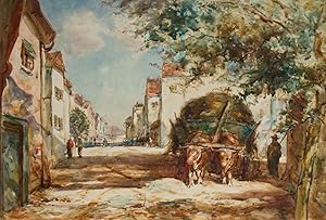 Thomas William Morley (1859-1925) - Signed Watercolour, Village Street Scene