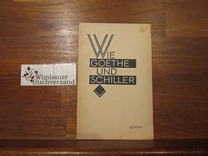 Prospekt: Wie Goethe und Schiller gehören . Reclams Rundfunkbibliothek