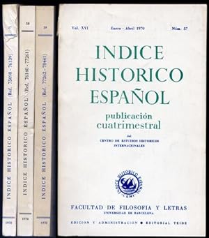 Seller image for ndice Histrico Espaol. Publicacin cuatrimestral. Director Manuel Riu. Volumen: XVI: 1970. for sale by Hesperia Libros