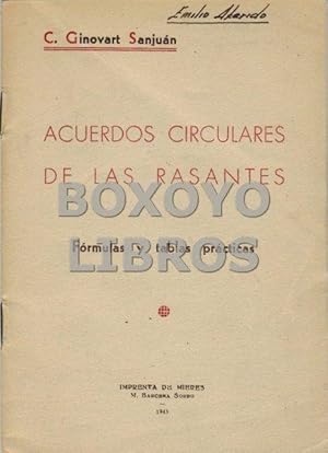 Acuerdos circulares de las rasantes. Fórmulas y tablas prácticas