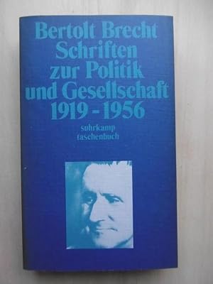 Schriften zur Politik und Gesellschaft 1919-1956. (Hrsgg. v. Suhrkamp Verlag in Zusammenarbeit mi...