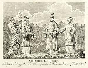 Trachten. - China. - Priester, Nonne, Kaiser & Dame. - Bankes. - "Chinese Dresses. Dignified Bonz...