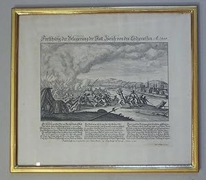 Neujahrsblatt der Constaffler u. Feuerwerker 1740. Fortsetzung der Belagerung der Statt Zürich vo...
