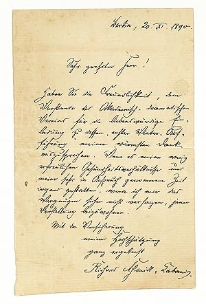 Image du vendeur pour Eigenh. Brief mit U. mis en vente par Eberhard Kstler Autographen&Bcher oHG
