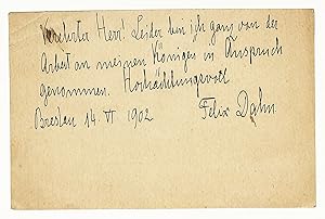 Imagen del vendedor de Eigenh. Postkarte mit U. a la venta por Eberhard Kstler Autographen&Bcher oHG