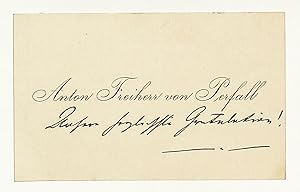 Imagen del vendedor de Visitenkarte mit eigenh. Beschriftung. a la venta por Eberhard Kstler Autographen&Bcher oHG